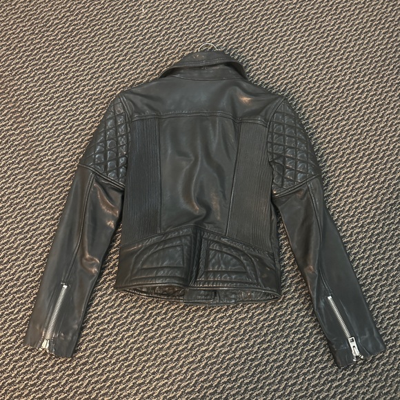 All Saints Black Leather Biker jacket - Picture 9 of 16